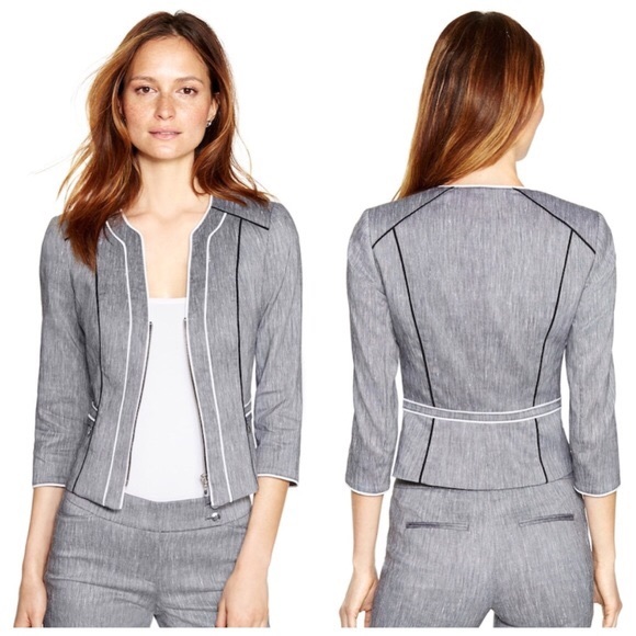 White House Black Market Jackets & Blazers - White House Black Market Linen Half Zip Jacket 2